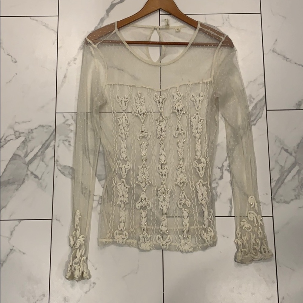 Sheer lace top.